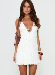 Marita Ring Detail Mini Dress White