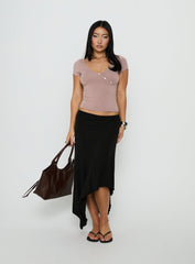 Futura Asymmetrical Midi Skirt Black