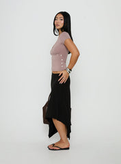 Futura Asymmetrical Midi Skirt Black