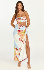 Robyn Midi Dress - Square Neck Side Ruched Cut Out Dress in Cornflower Blue