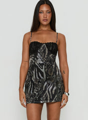 Good To Me Lace Bust Mini Dress Animal