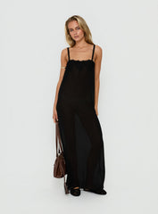 Glacial Sheer Maxi Dress Noir