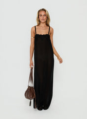 Glacial Sheer Maxi Dress Noir