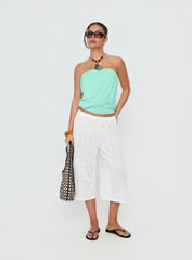 Kiss Me Quick 3/4 Lace Drawstring Pants White